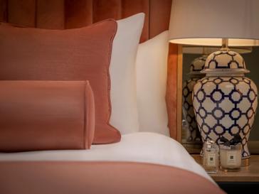HYDE Hotel | Galway | Closer up of pillow and lamp at HYDE Hotel Galway