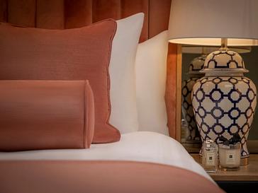 HYDE Hotel | Galway | Closer up of pillow and lamp at HYDE Hotel Galway