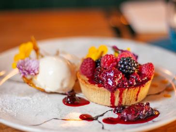 HYDE Hotel | Galway | fruit & berry tart next to ice-cream